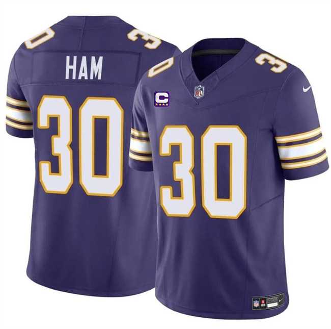 Men & Women & Youth Minnesota Vikings #30 C.J. Ham Purple 2024 F.U.S.E. Throwback With 4-Star C Patch Vapor Untouchable Limited Stitched Jersey->minnesota vikings->NFL Jersey